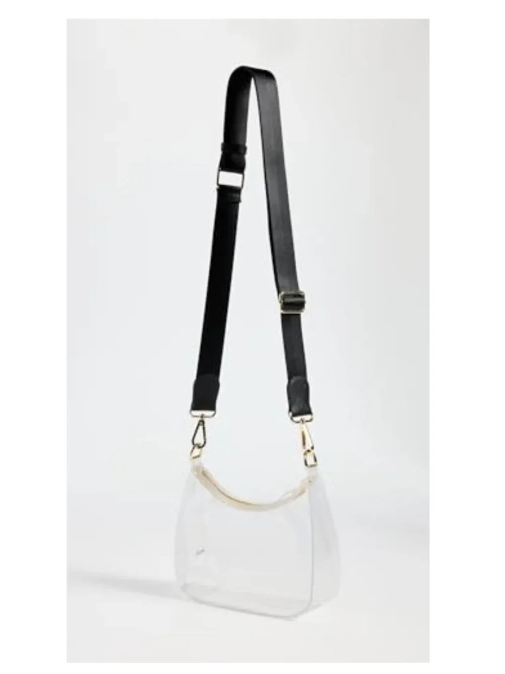 Clear Vinyl Crossbody Bag with Adjustable Strap